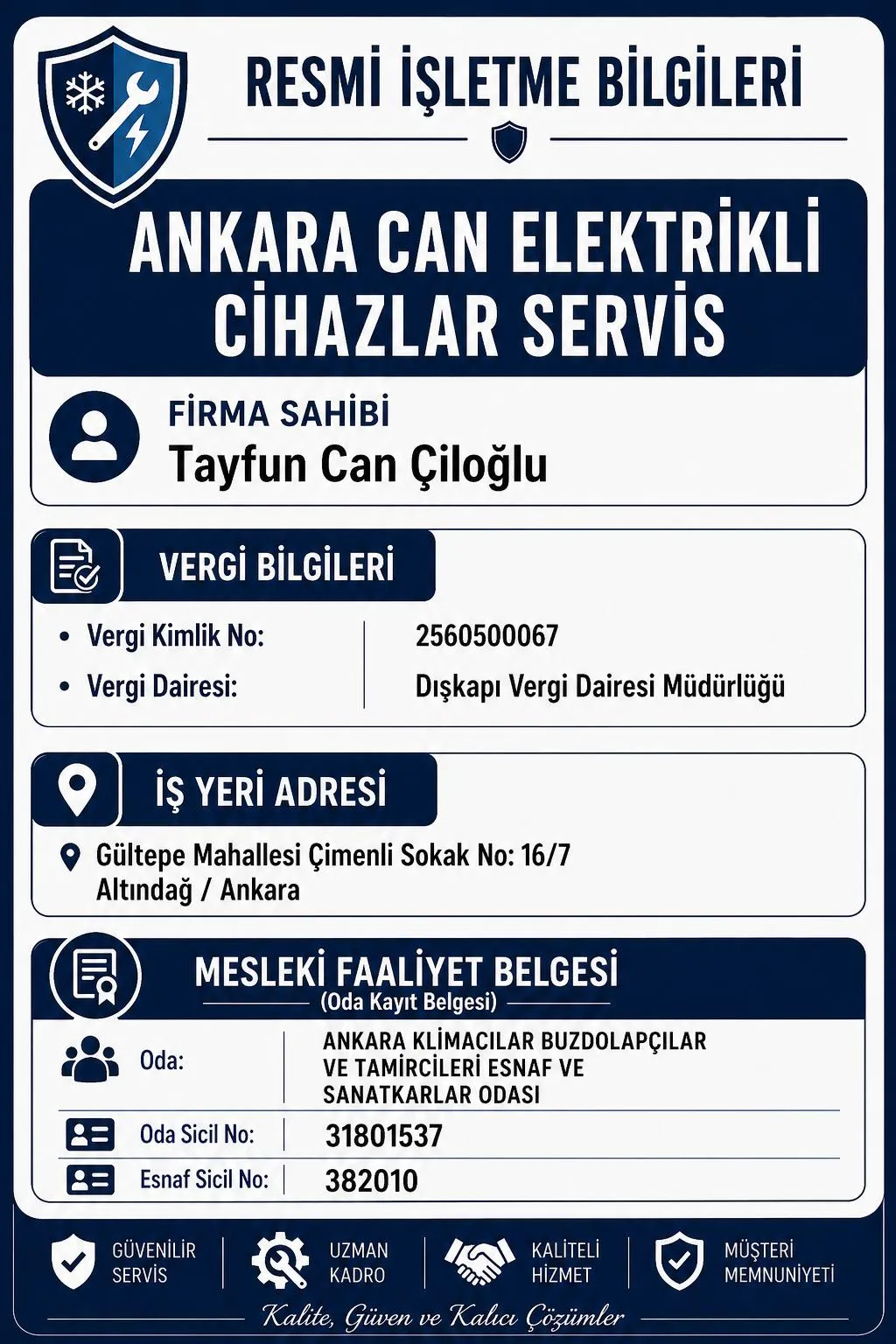Ankara Kombi Servisi